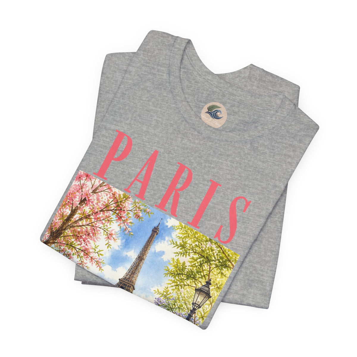 Paris Floral Eiffel Tower Tee — Vintage Romantic France T-Shirt