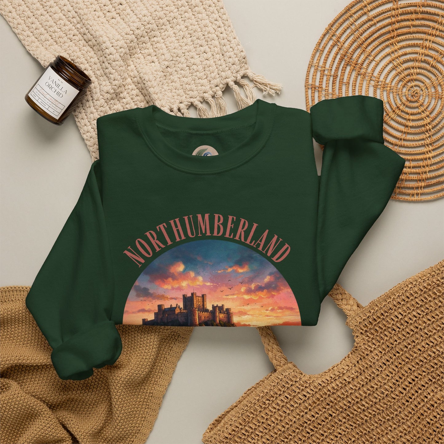 Northumberland Castle Sweatshirt — Scenic Sunset Crewneck