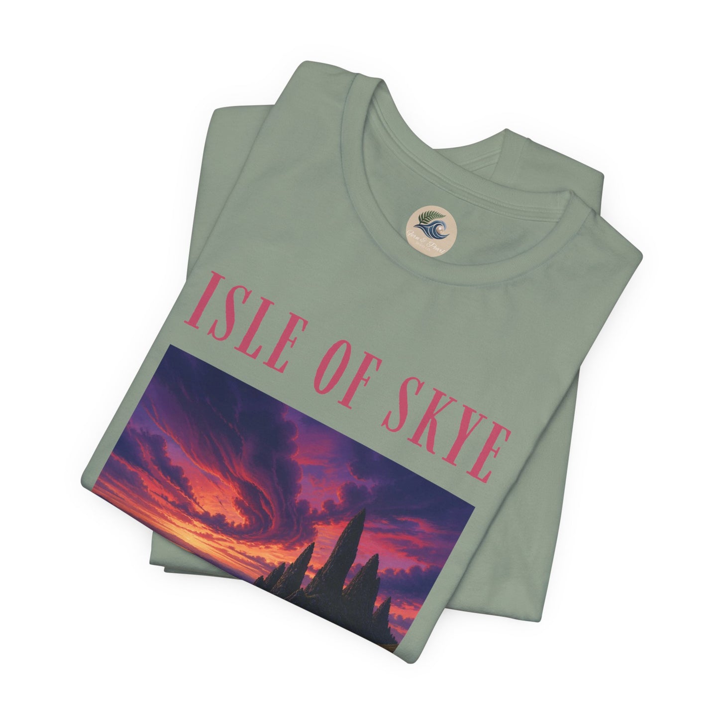 Isle of Skye Scenic Tee — Sunset Landscape Graphic T-Shirt