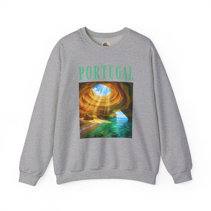 Portugal Benagil Cave Crewneck Sweatshirt — Coastal Travel Graphic Pullover