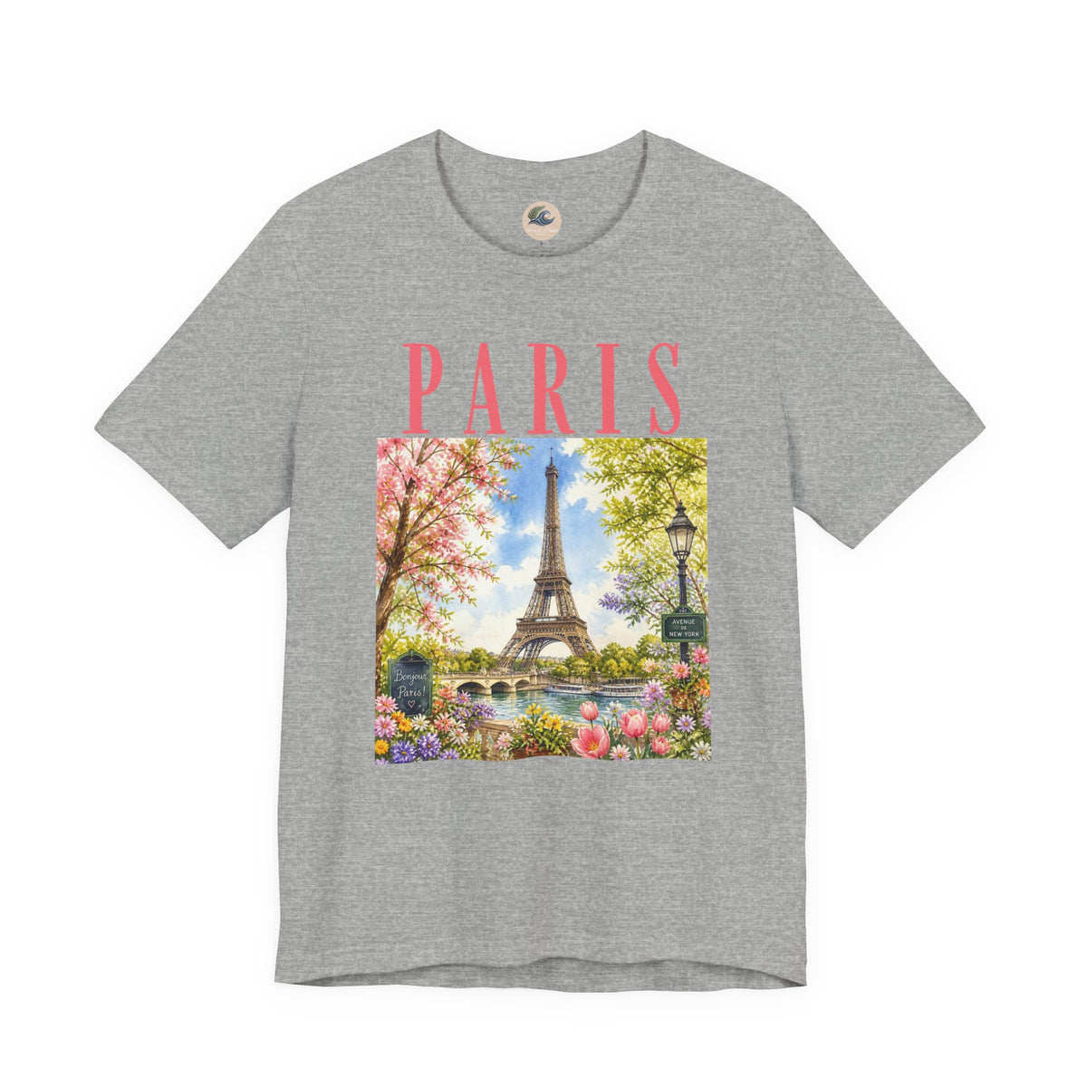 Paris Floral Eiffel Tower Tee — Vintage Romantic France T-Shirt