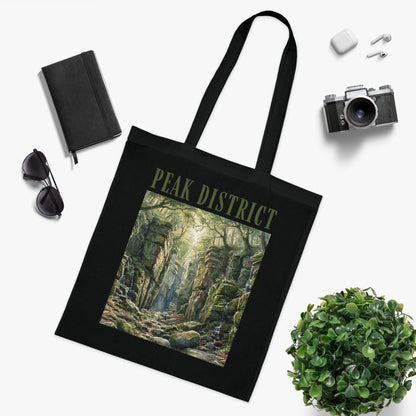 Peak District Cotton Tote Bag — Scenic Luds Church Forest Walk Canvas Shopper
