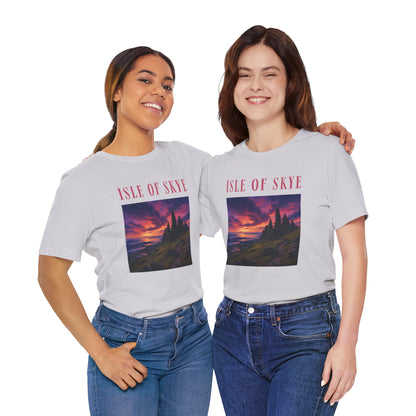 Isle of Skye Scenic Tee — Sunset Landscape Graphic T-Shirt