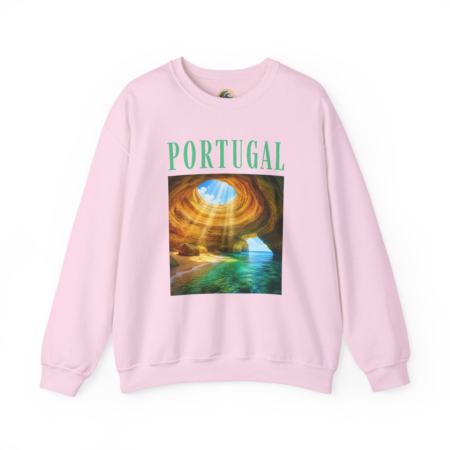 Portugal Benagil Cave Crewneck Sweatshirt — Coastal Travel Graphic Pullover