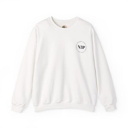 Minimal 'N3P' National 3 Peaks Logo Crewneck Sweatshirt – Small Chest Emblem, Casual Everyday Pullover