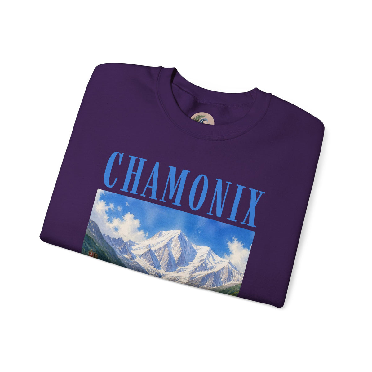 Chamonix Mountain Crewneck Sweatshirt — Alpine Scenic Graphic