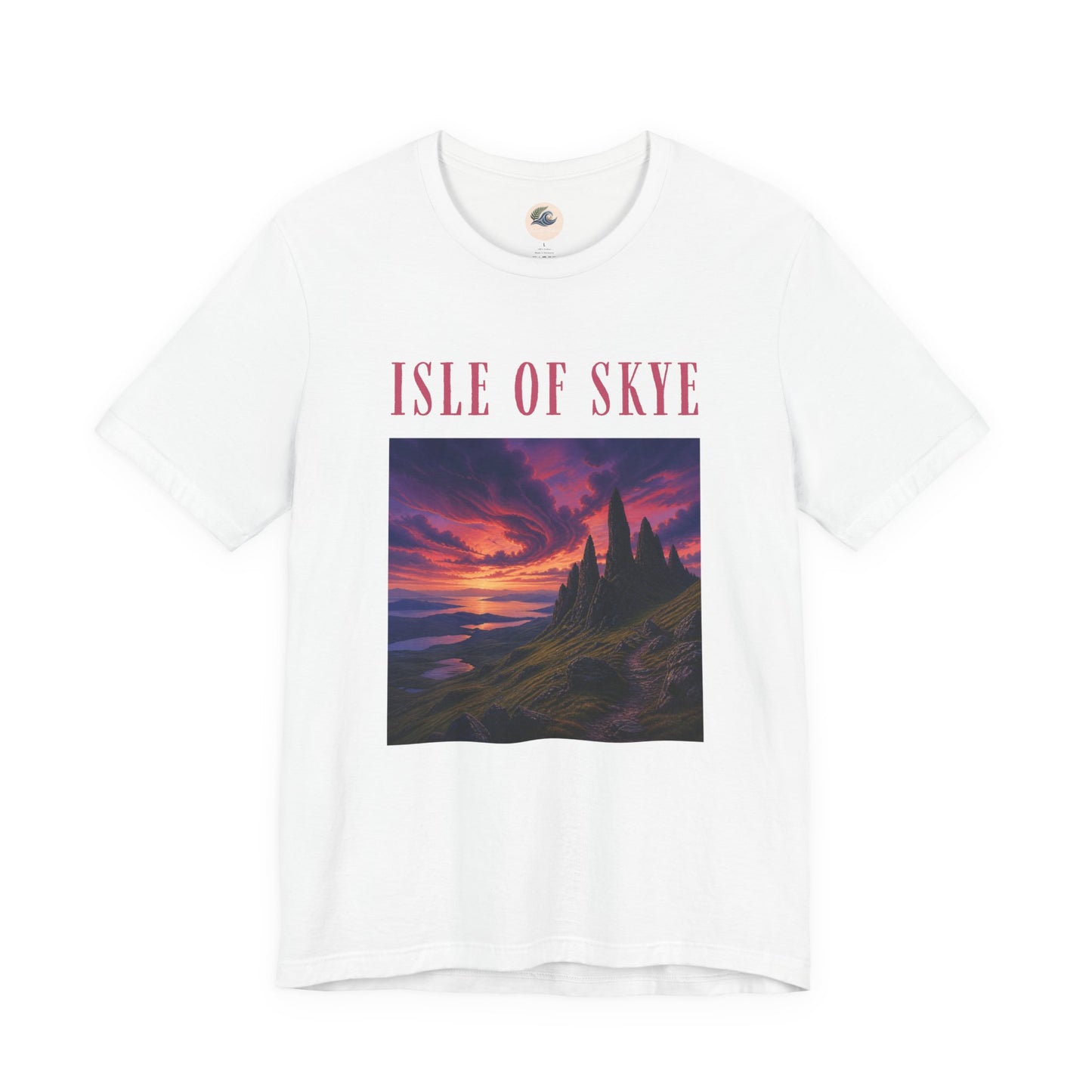 Isle of Skye Scenic Tee — Sunset Landscape Graphic T-Shirt