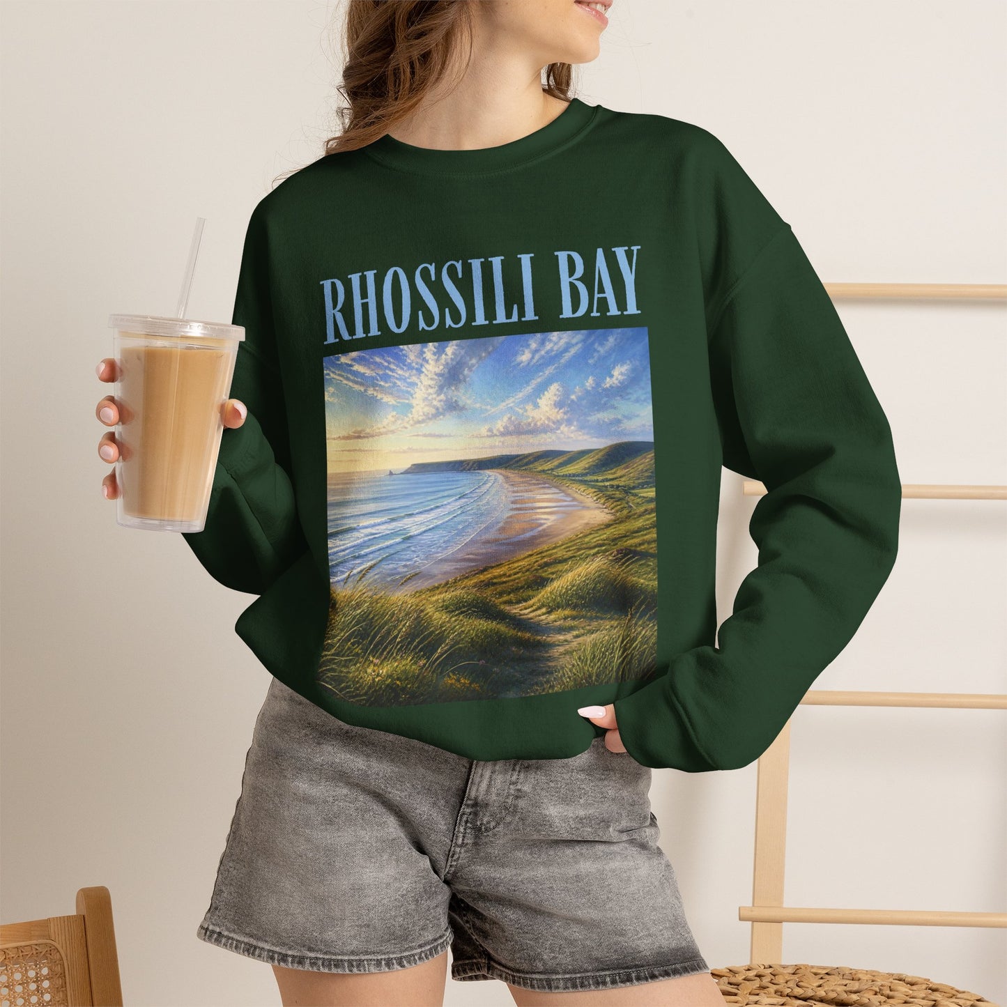 Rhossili Bay Scenic Crewneck Sweatshirt