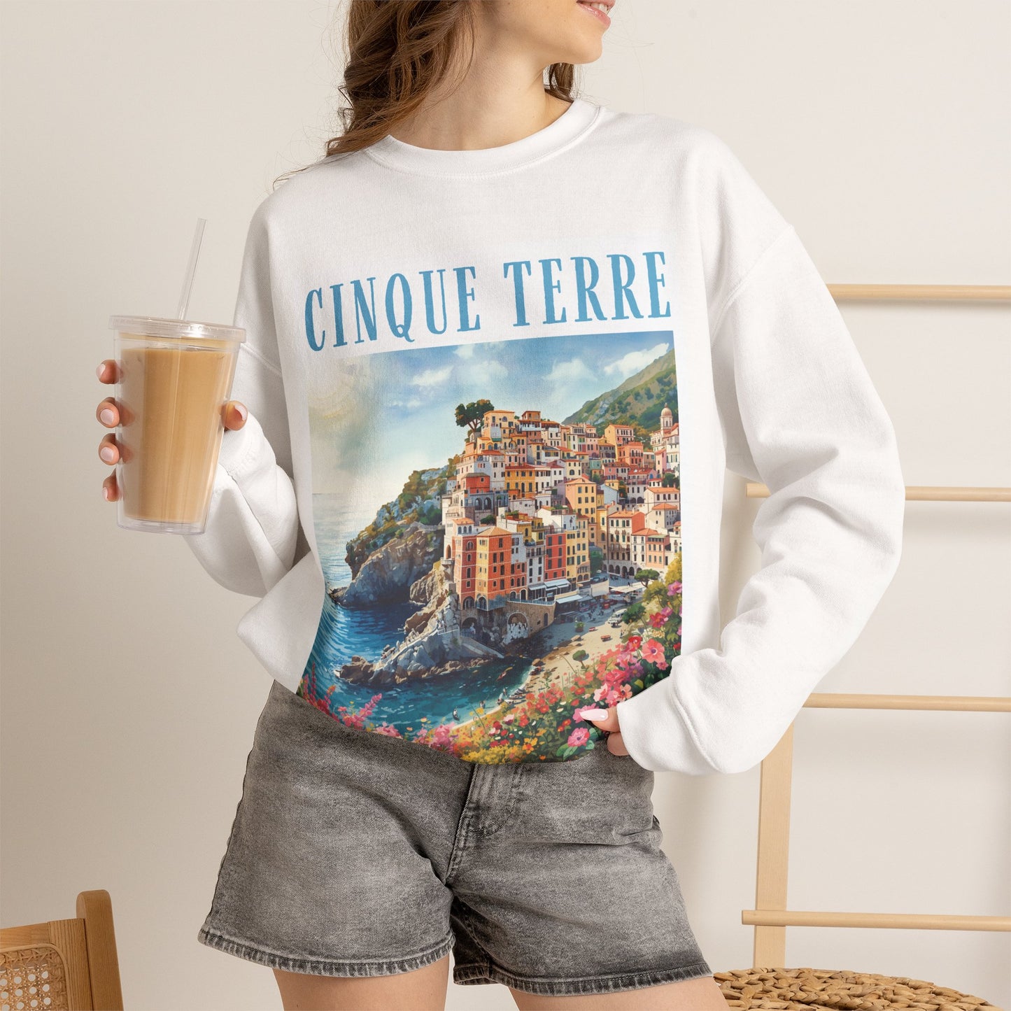 Cinque Terre Coastal Sweatshirt — Italian Village Travel Crewneck
