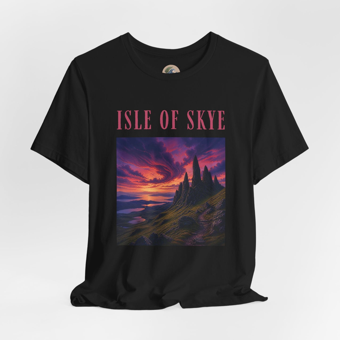 Isle of Skye Scenic Tee — Sunset Landscape Graphic T-Shirt