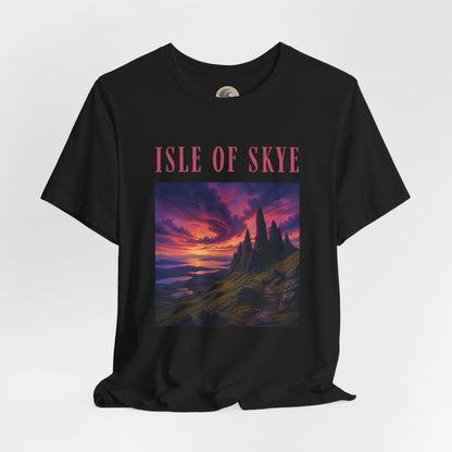 Isle of Skye Scenic Tee — Sunset Landscape Graphic T-Shirt