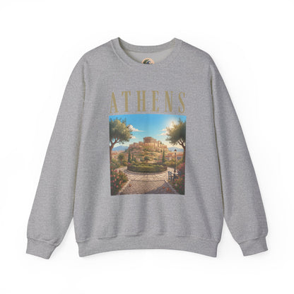 Athens Scenic Crewneck Sweatshirt — Vintage Greece Travel Pullover
