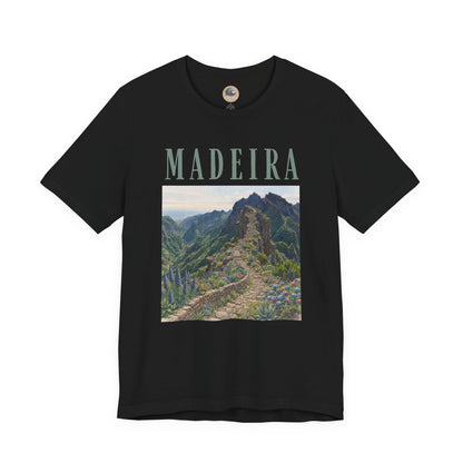 Madeira Stairway to Heaven Scenic Tee - Mountain Landscape Travel T-Shirt