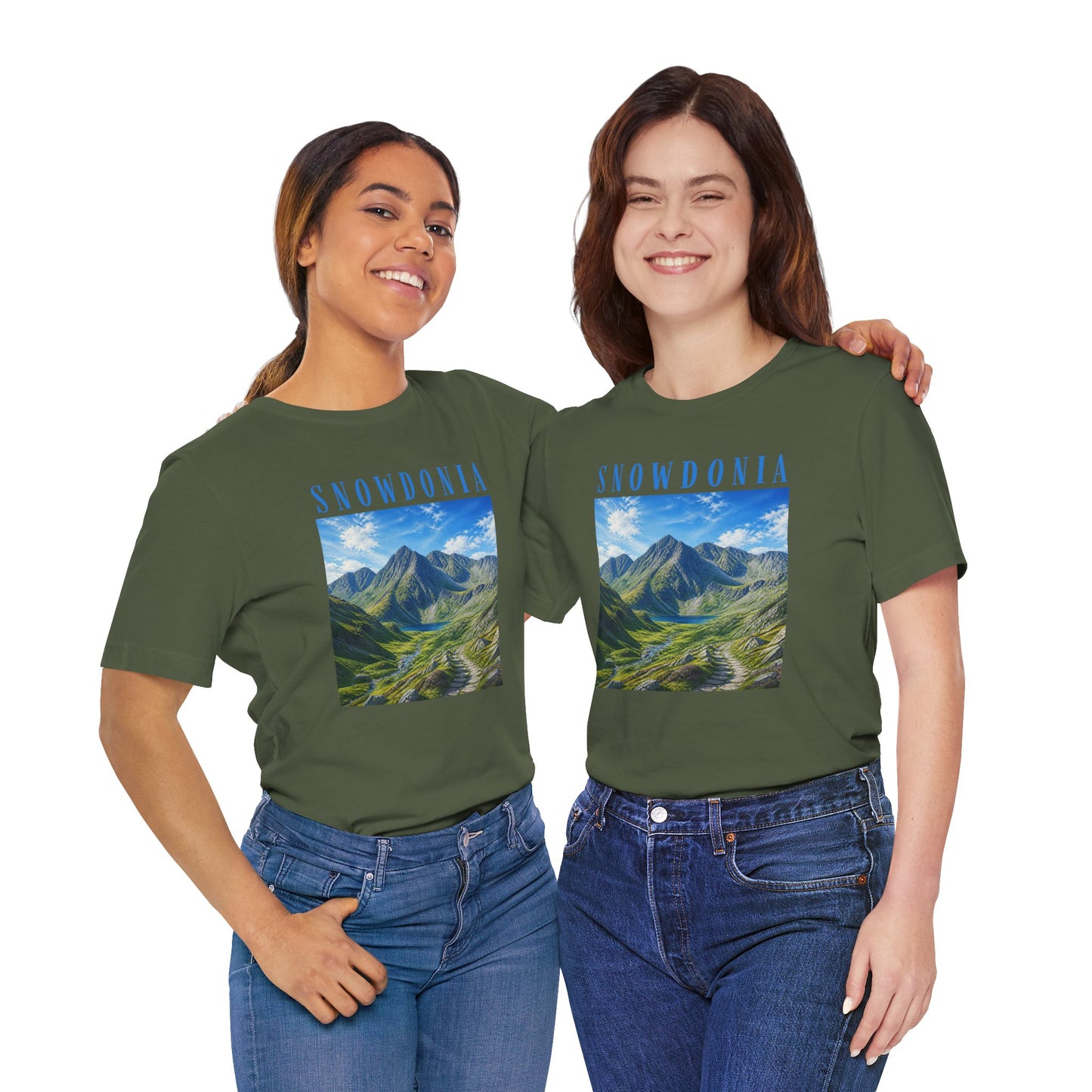 Glyderau Landscape T‑Shirt – Scenic 'SNOWDONIA' Mountain Graphic Tee