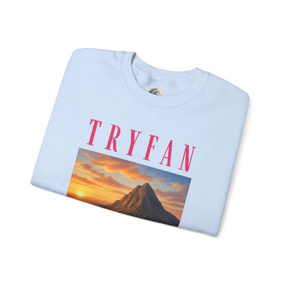 Tryfan Mountain Sweatshirt — Scenic Snowdonia Sunset Landscape Crewneck