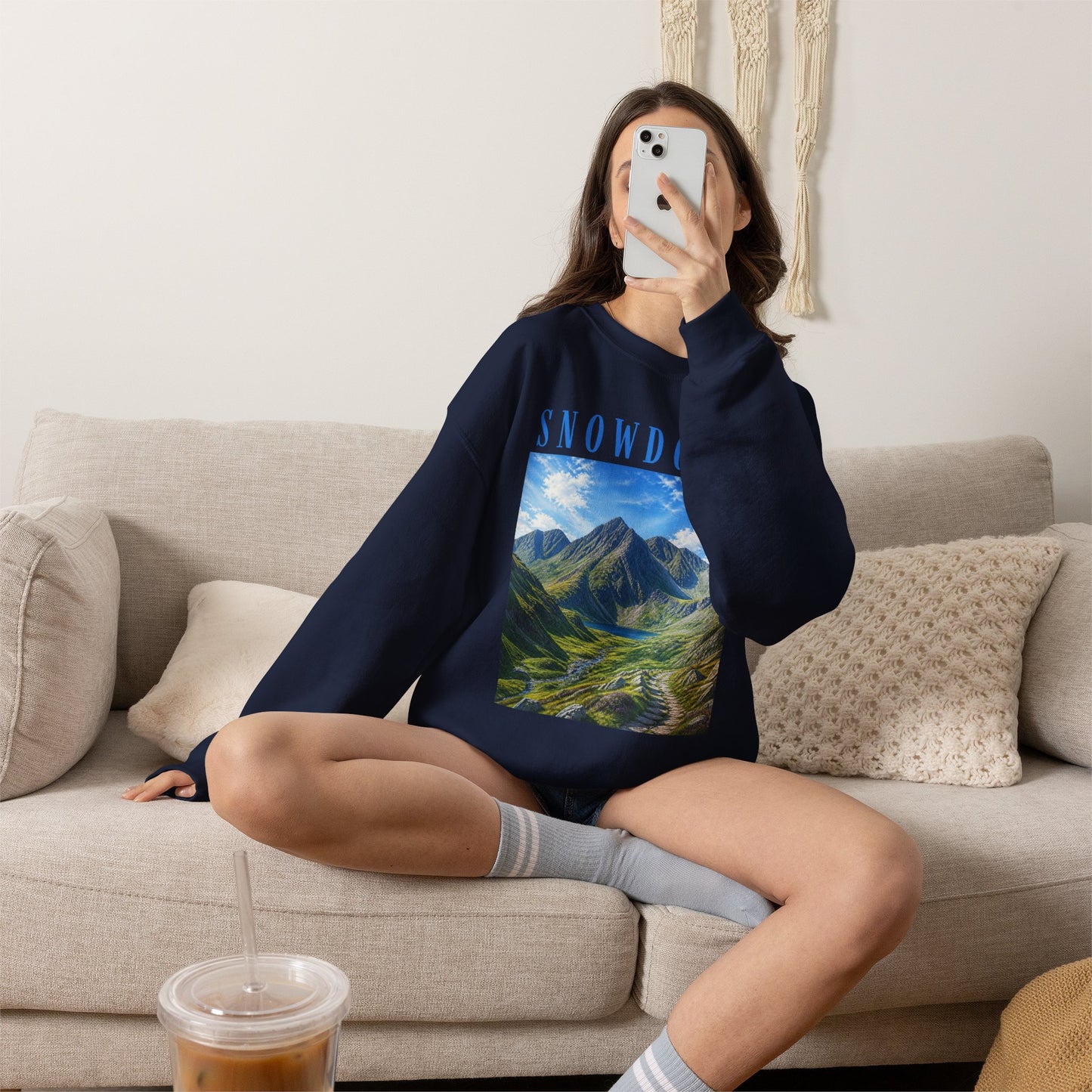 Glyderau Landscape - Snowdonia Mountain Crewneck Sweatshirt