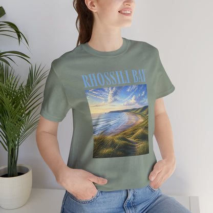 Rhossili Bay Scenic Tee — Coastal Landscape Graphic T-Shirt