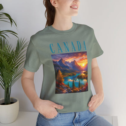 Canada Banff Scenic Mountain Tee — Sunrise Lake Landscape T‑Shirt