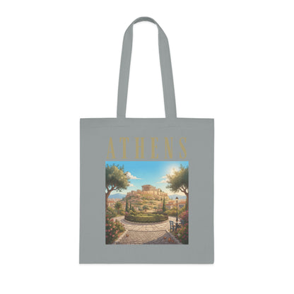 Athens Scenic Tote Bag – Vintage Greek Travel Cotton Tote