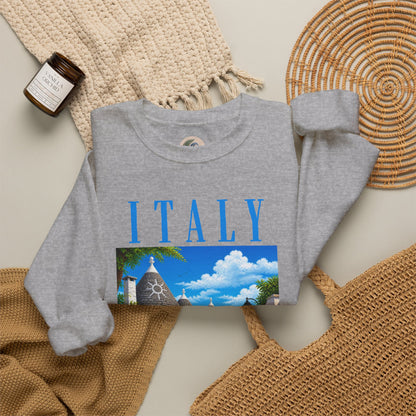 Italy Alberobello Scenic Sweatshirt — Trulli Village Travel Crewneck