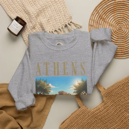 Athens Scenic Crewneck Sweatshirt — Vintage Greece Travel Pullover