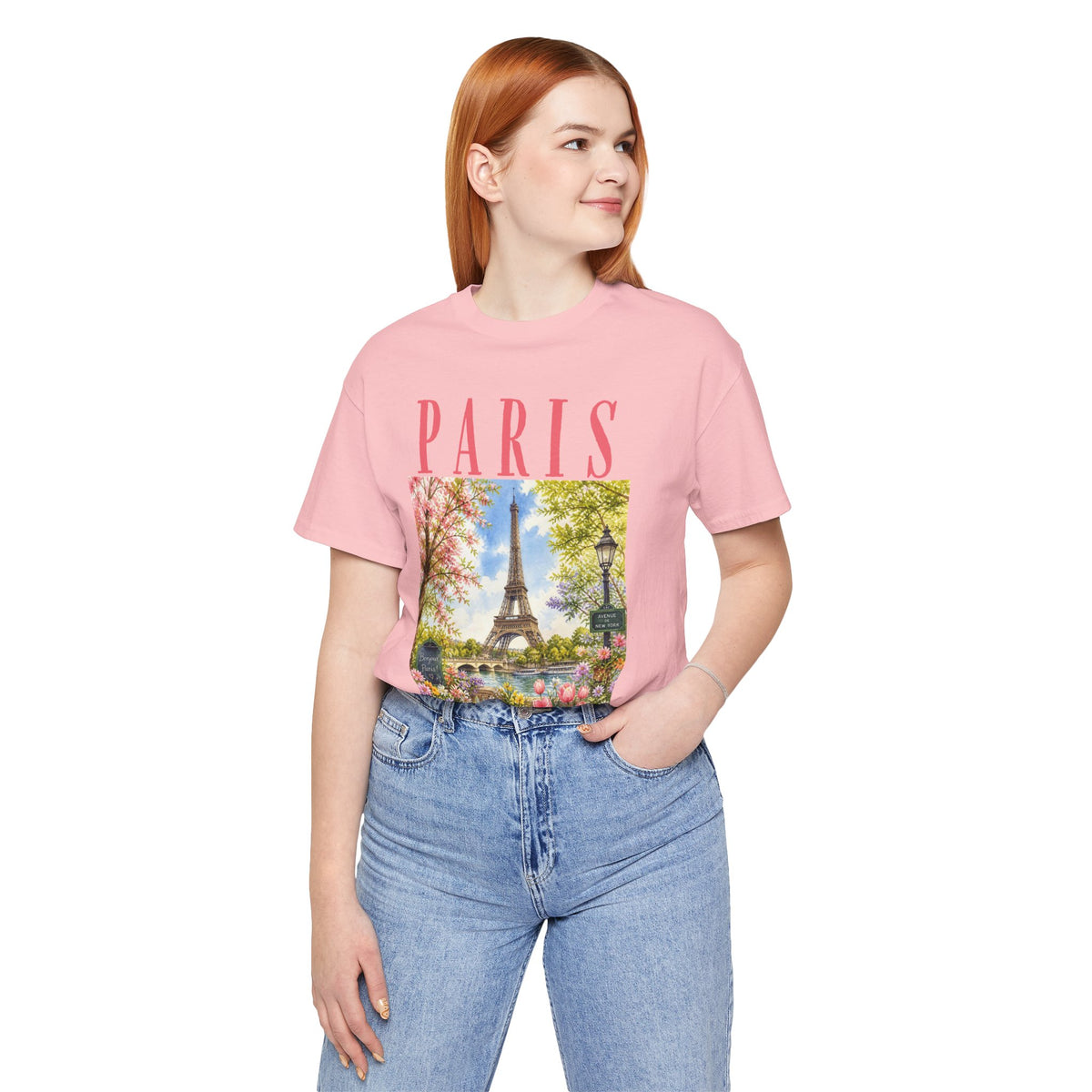 Paris Floral Eiffel Tower Tee — Vintage Romantic France T-Shirt