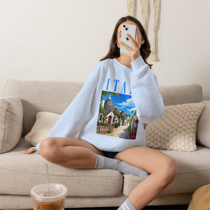 Italy Alberobello Scenic Sweatshirt — Trulli Village Travel Crewneck