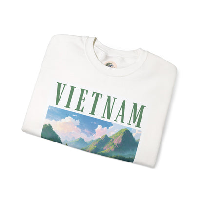 Vietnam Scenic Sweatshirt — Vintage Mountain River Travel Crewneck