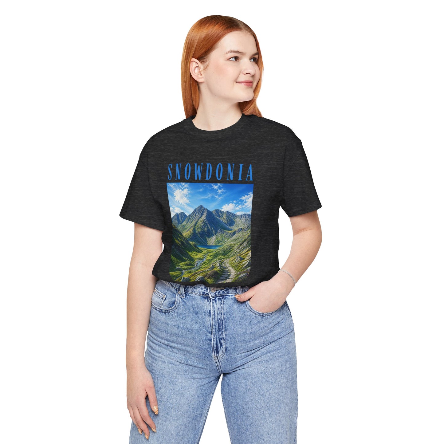 Glyderau Landscape T‑Shirt – Scenic 'SNOWDONIA' Mountain Graphic Tee