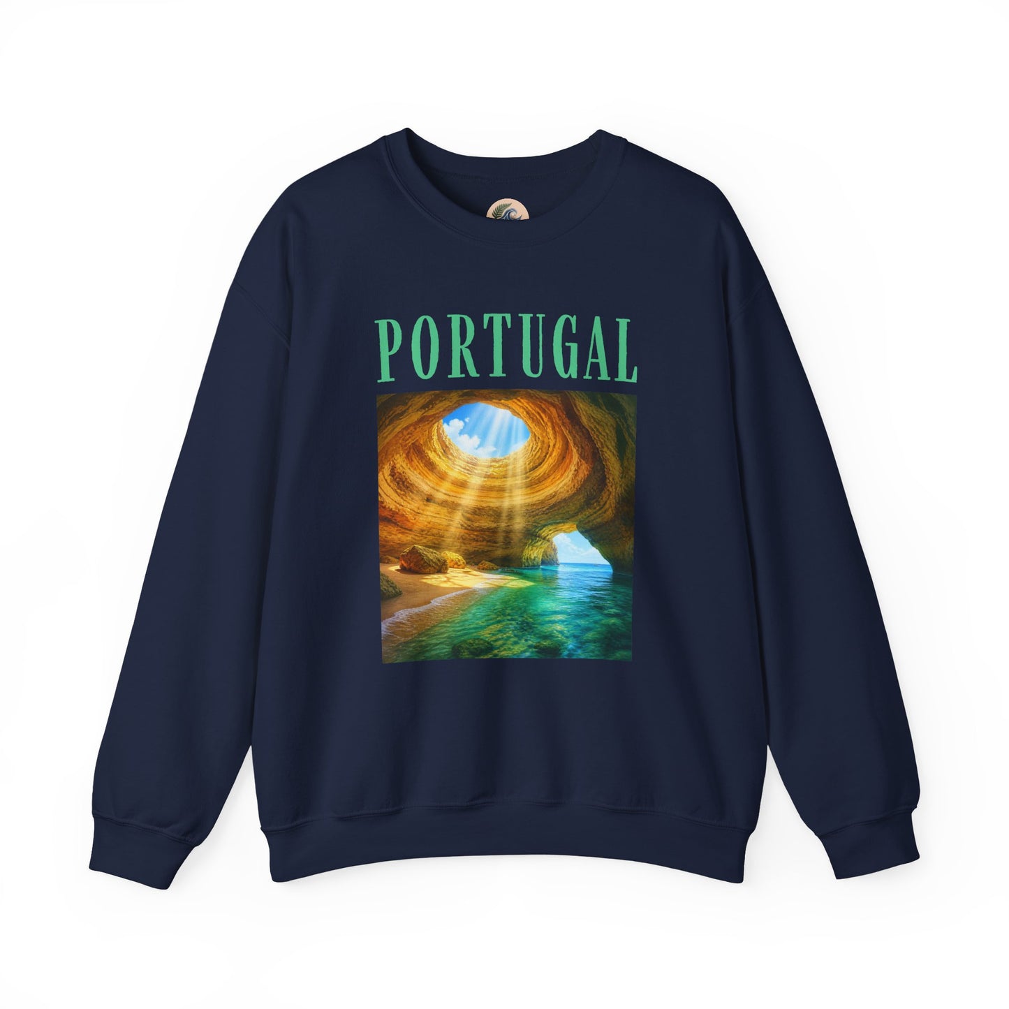 Portugal Benagil Cave Crewneck Sweatshirt — Coastal Travel Graphic Pullover