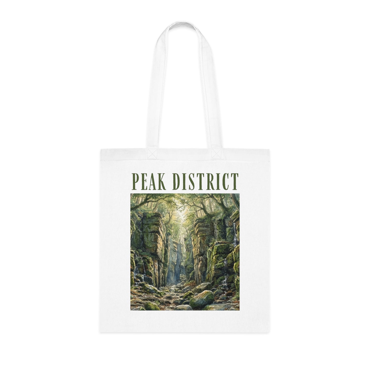 Peak District Cotton Tote Bag — Scenic Luds Church Forest Walk Canvas Shopper