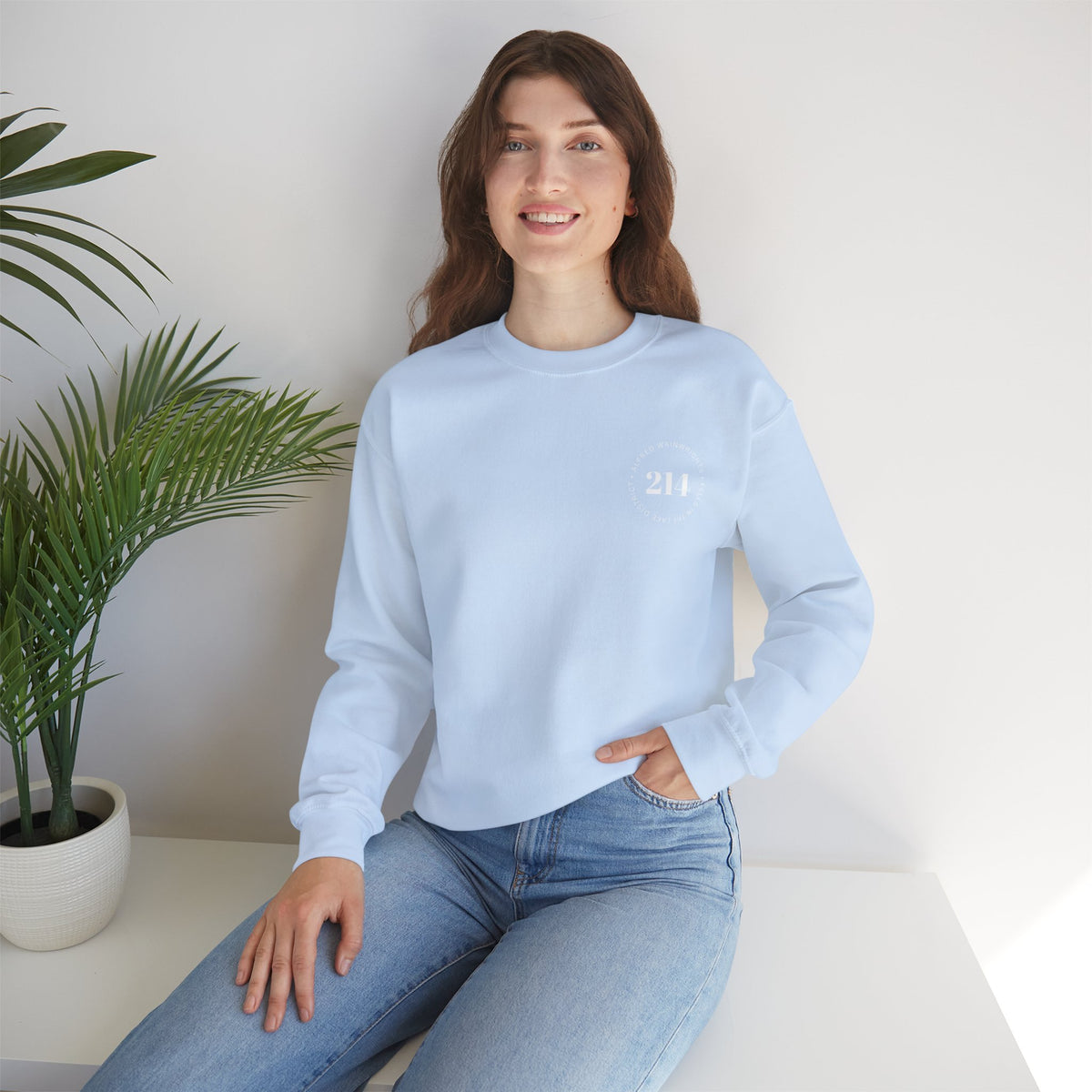 214 Wainwrights Minimalist Crewneck Sweatshirt — Small Chest Logo