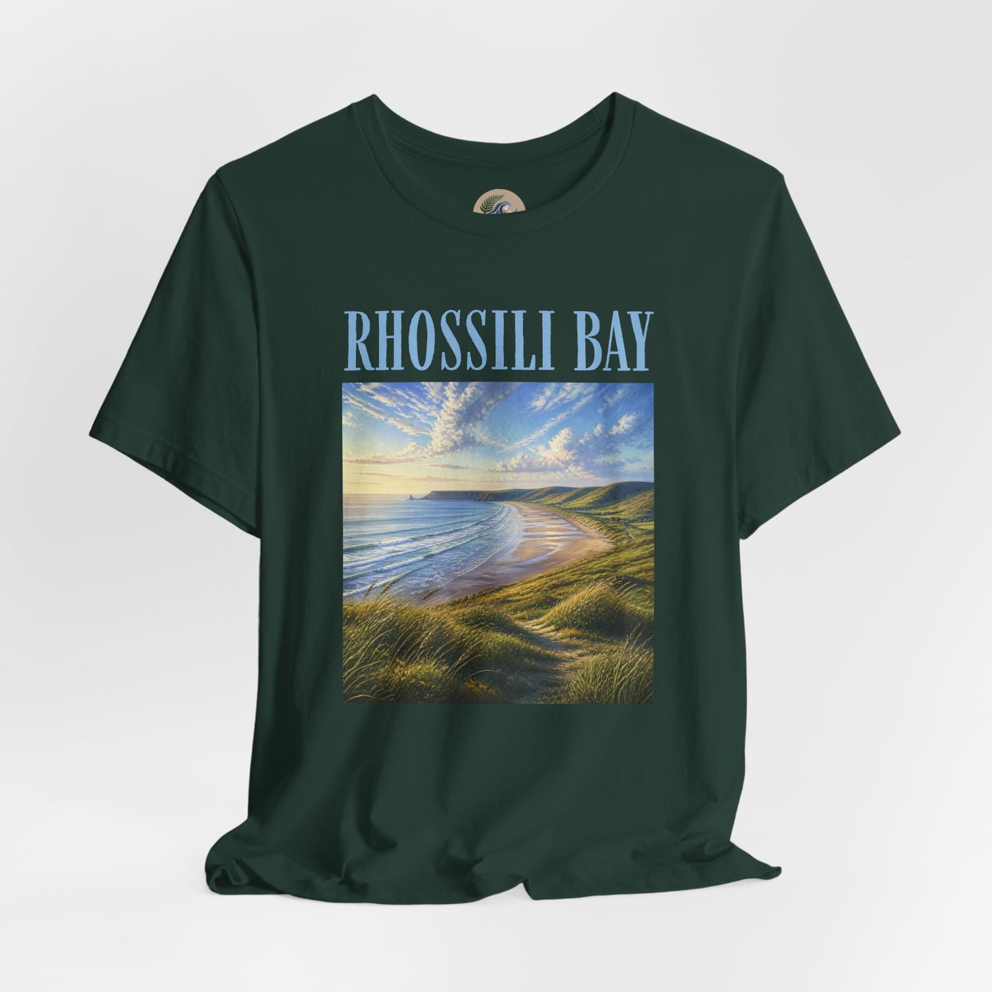 Rhossili Bay Scenic Tee — Coastal Landscape Graphic T-Shirt