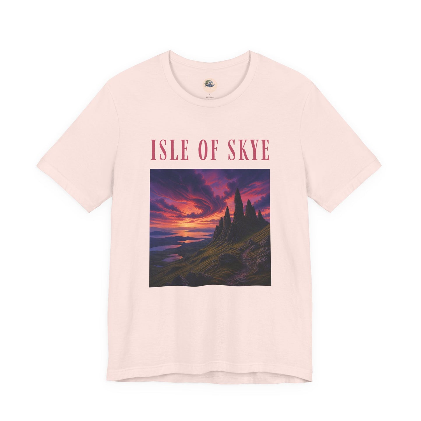Isle of Skye Scenic Tee — Sunset Landscape Graphic T-Shirt