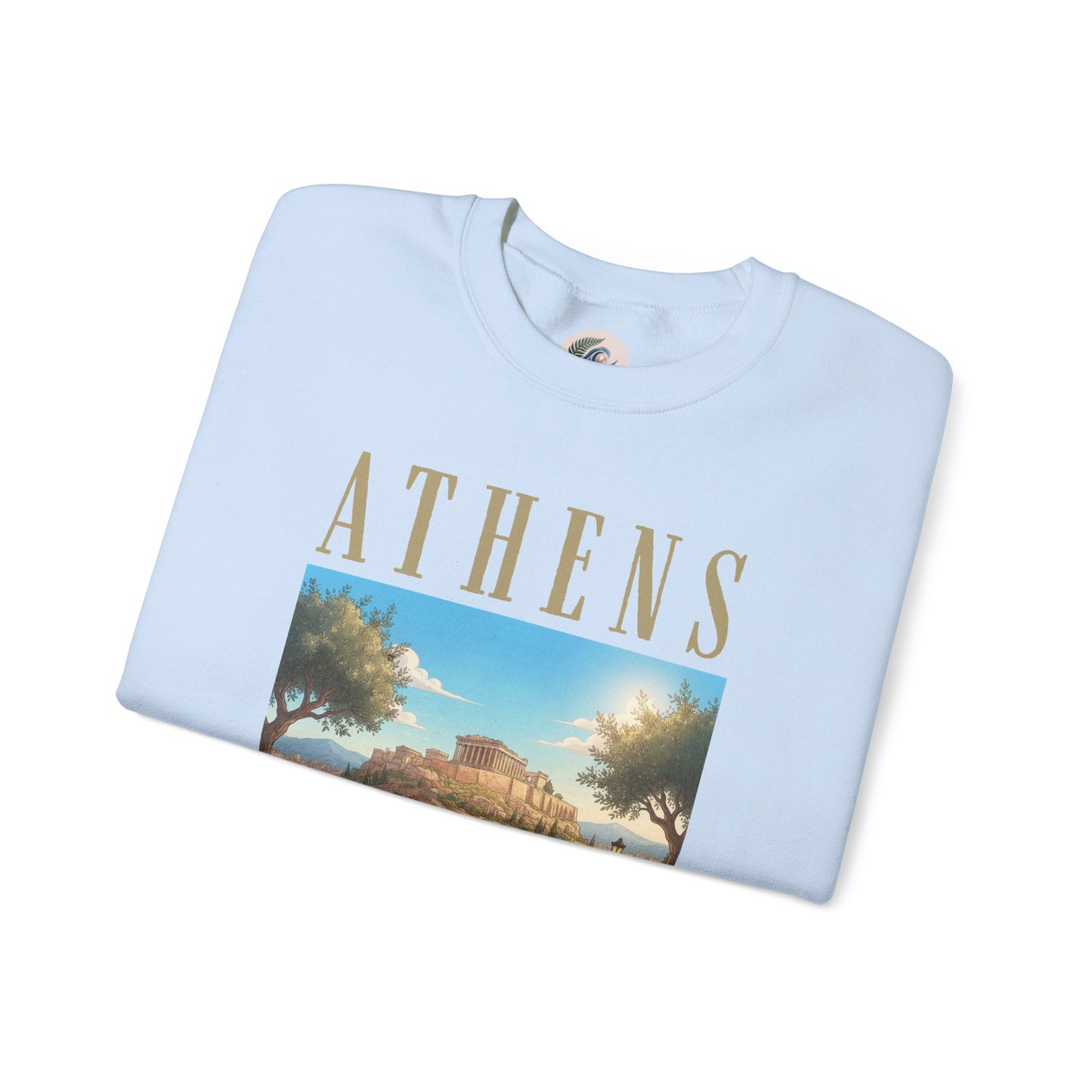 Athens Scenic Crewneck Sweatshirt — Vintage Greece Travel Pullover