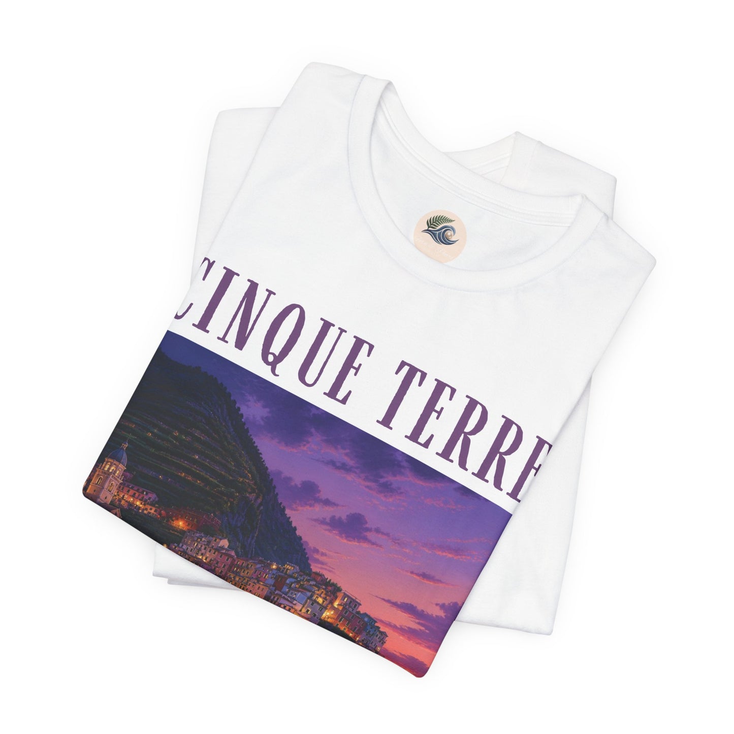 Cinque Terre Sunset Photo Tee — Italian Coastal Travel T-Shirt