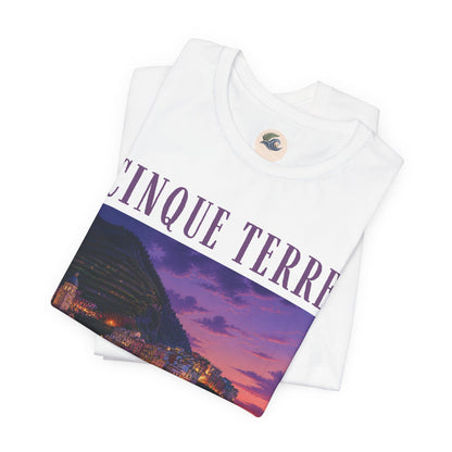Cinque Terre Sunset Photo Tee — Italian Coastal Travel T-Shirt
