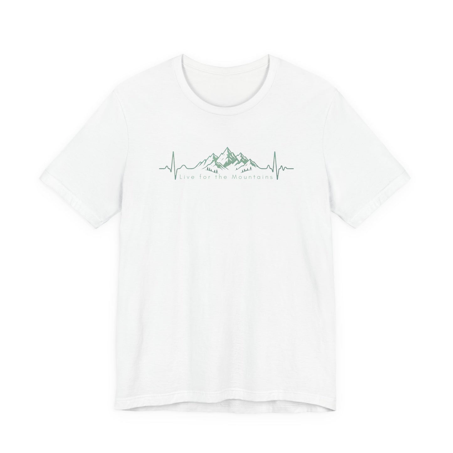 Mountain Heartbeat T‑Shirt — Heartbeat EKG Mountains Graphic Tee