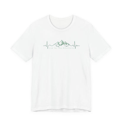 Mountain Heartbeat T‑Shirt — Heartbeat EKG Mountains Graphic Tee