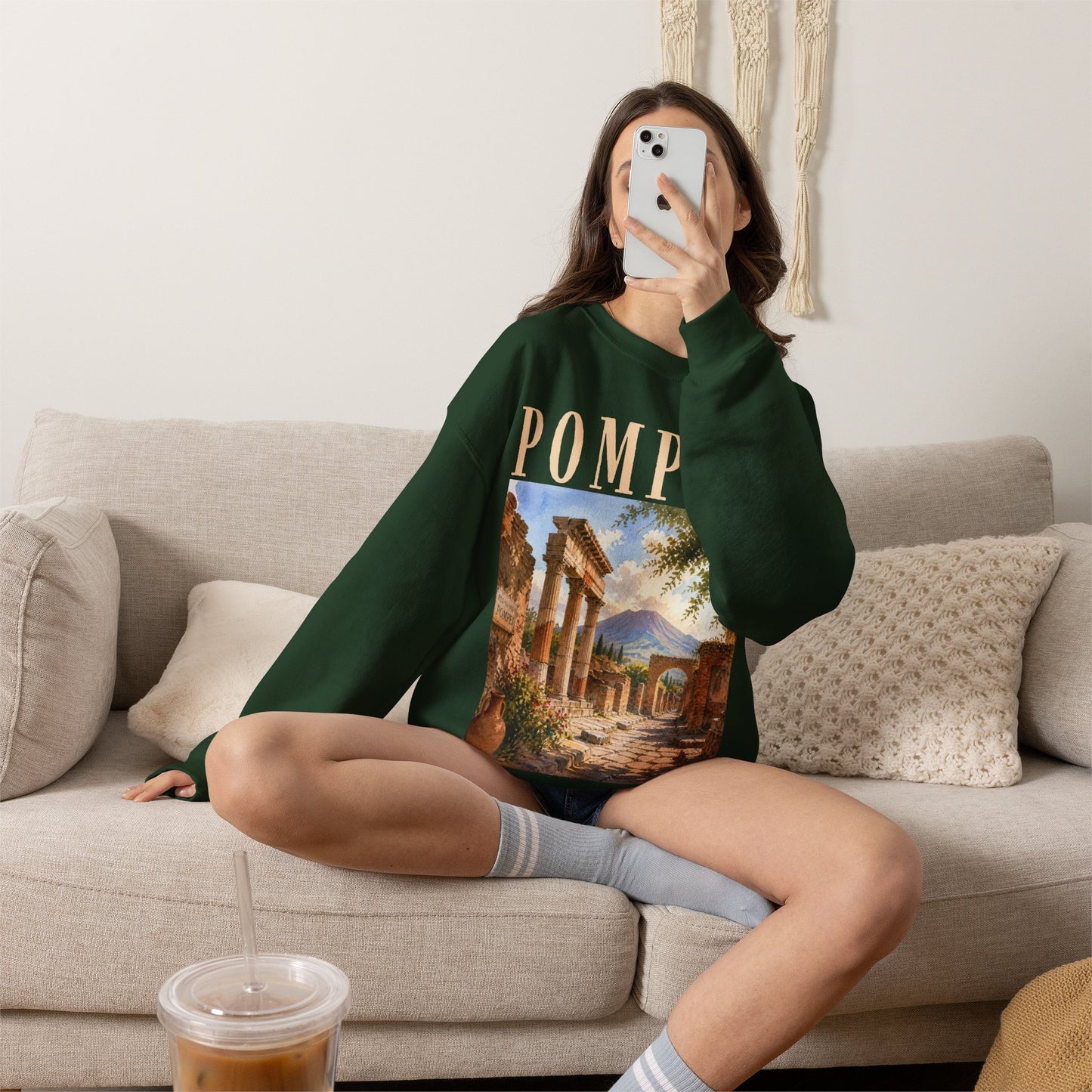 Pompeii Ruins Vintage Crewneck Sweatshirt