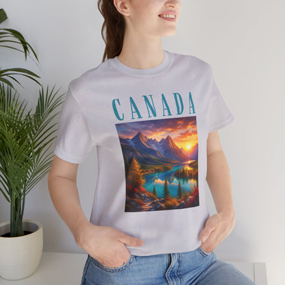 Canada Banff Scenic Mountain Tee — Sunrise Lake Landscape T‑Shirt