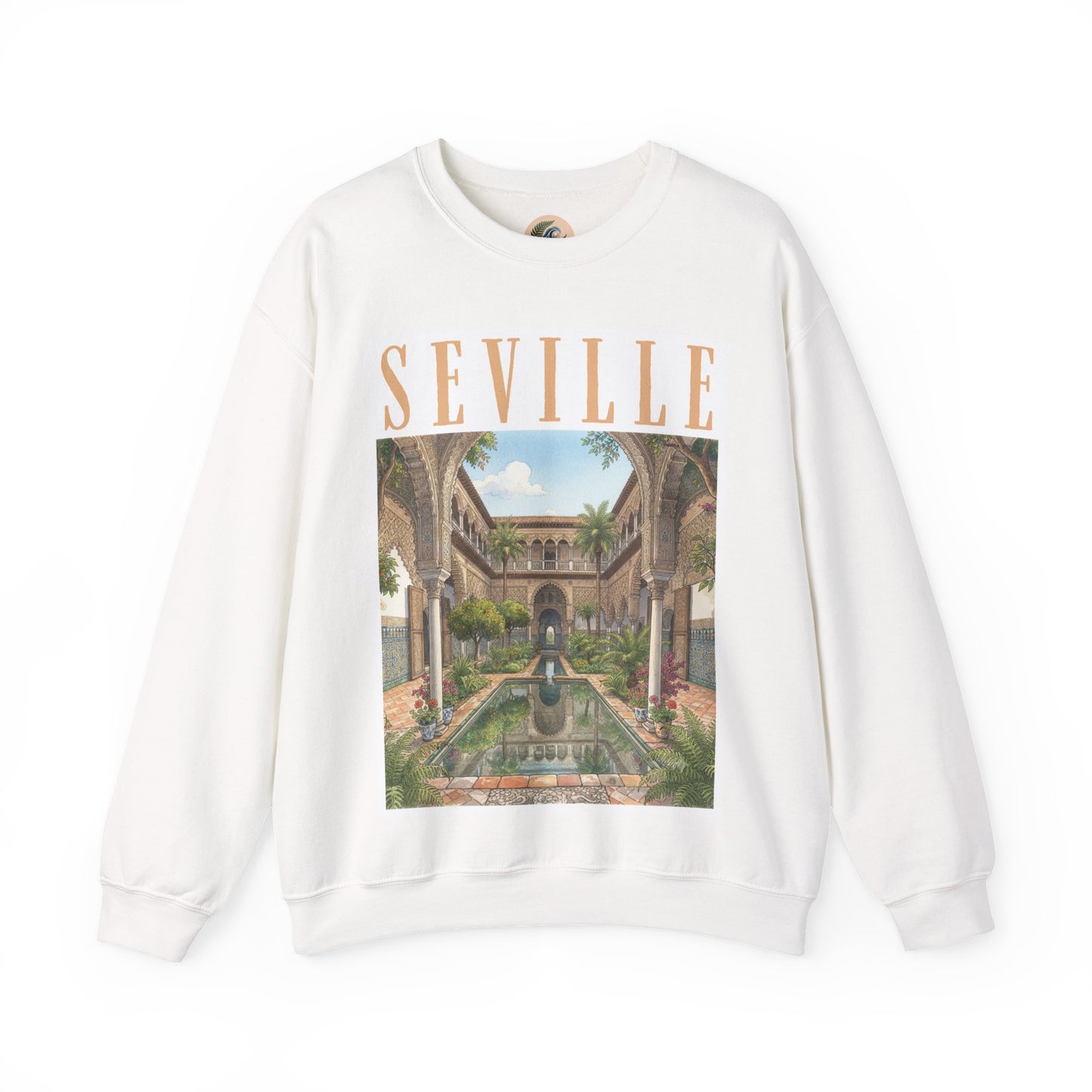 Seville Courtyard Sweatshirt – Vintage Spanish Architecture Crewneck