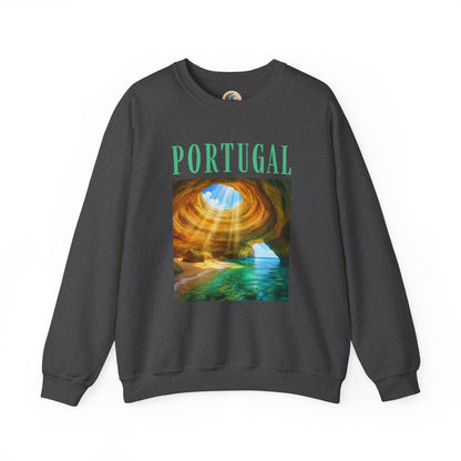 Portugal Benagil Cave Crewneck Sweatshirt — Coastal Travel Graphic Pullover