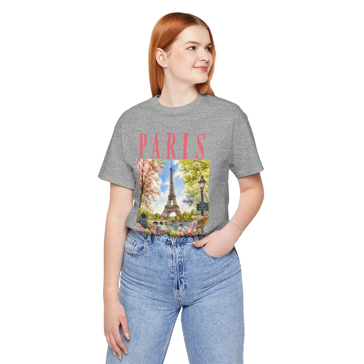 Paris Floral Eiffel Tower Tee — Vintage Romantic France T-Shirt