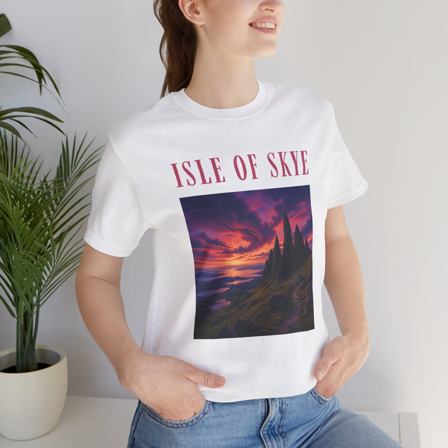 Isle of Skye Scenic Tee — Sunset Landscape Graphic T-Shirt