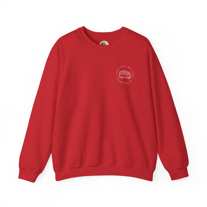 Cozy Camper Crewneck Sweatshirt — Van Life Humour Chest Graphic