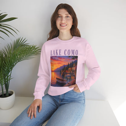 Lake Como Sunset Crewneck Sweatshirt
