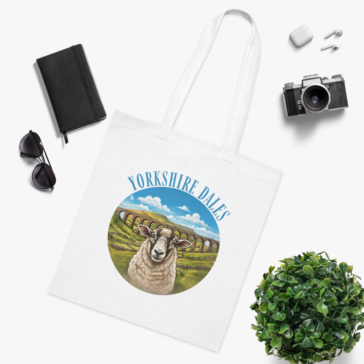 Yorkshire Dales Tote Bag – Scenic Sheep Cotton Tote for Country Lovers