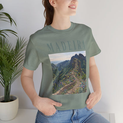 Madeira Stairway to Heaven Scenic Tee - Mountain Landscape Travel T-Shirt