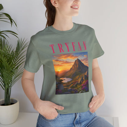 Tryfan Mountain Tee — Scenic Sunset Landscape T‑Shirt